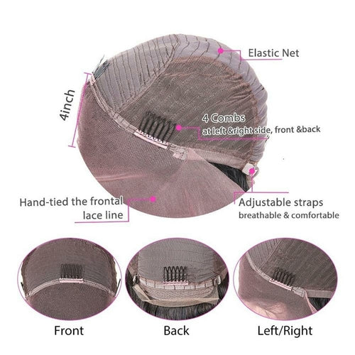 13x4 HD Transparent Lace Front Loose Curly Human Hair Wigs 200% Densit